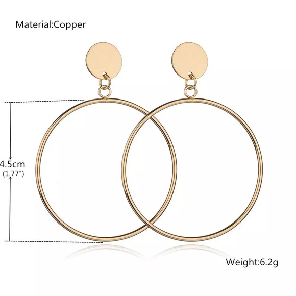 Gold Plated Geometric Hollow Earrings - Picture 4 of 4